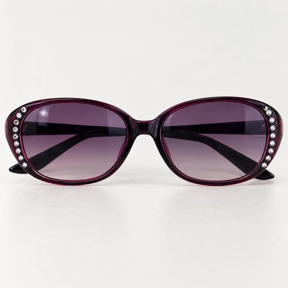 Piranha Rhinestone Burgundy Purple Sunglasses Y2K